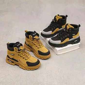 Кроссовки для тенниса для мальчиков, ботильоны для девочек, детская спортивная обувь, обувь для студентов, школьников, подростков, походная обувь, большие размеры EU:32 чёрный