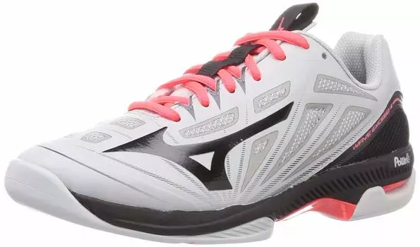 Кроссовки для тенниса Wave Exceed 4 WIDE CS Carpet Court Club Activities Lightweight Game Court Soft Tennis Hard Tennis Light cm 3E [Mizuno] Серый/Черный/Коралловый