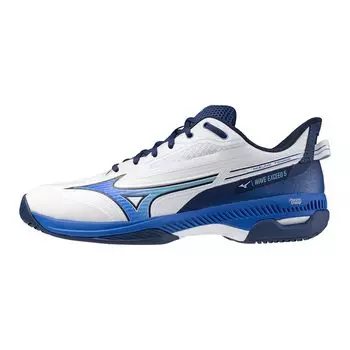 Кроссовки для тенниса Wave Exceed 5 WIDE AC All Court Club Activities Lightweight Game Court Soft Tennis Hardball Tennis White x Blue x Navy cm 3E [Mizuno]