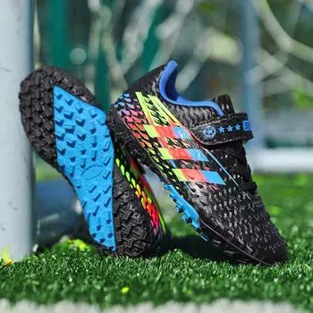 Кроссовки для тренировок Футбольные осколки для мальчиков и девочек Начальная школа Футбольные бутсы Детские кроссовки на липучках 32