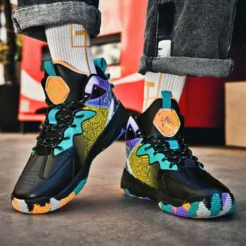 Кроссовки для тренировок, кожаная поверхность, детские высокие баскетбольные кроссовки для мальчиков десяти лет, осень и зима, 12 мальчиков, 6 детей среднего и старшего возраста, 8 видов спорта 36