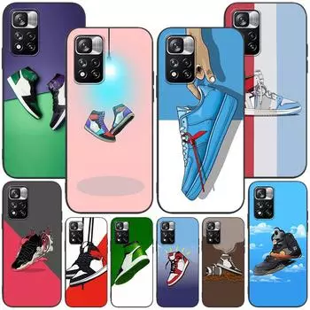 Кроссовки для Xiaomi Redmi Note 11 10 10S 8 9 9S 11E 12 Pro Plus 7 8T 11S 11T 5 Pro, мягкий черный чехол из ТПУ для телефона Redmi Note 5 Pro