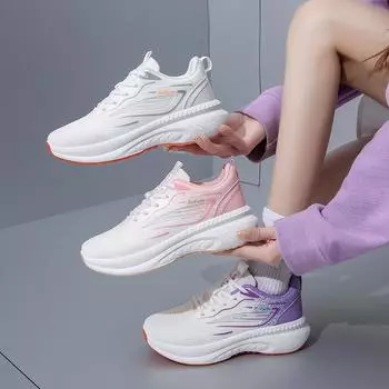 Кроссовки для женщин, повседневные сетчатые дышащие кроссовки на шнуровке для ходьбы, женские легкие нескользящие удобные кроссовки для бега, тенниса, тренировок в спортзале, беговой обуви 35