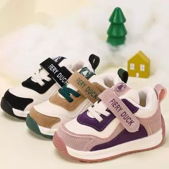 Кроссовки Двое Хлопок Девочки Малыш Обувь Зима Флис Мальчики Функциональная Обувь Флис 21 фиолетовый