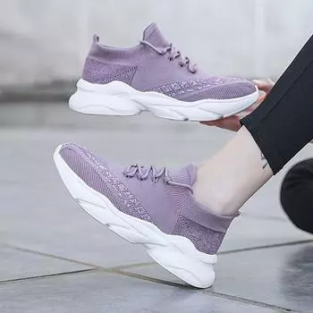 Кроссовки Дышащая сетчатая женская обувь Fly-woven 36 фиолетовый