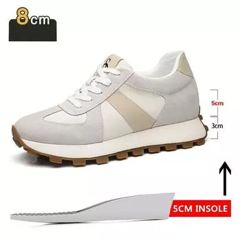 Кроссовки Elevator Casual, мужские, из коровьей замши, со шнуровкой, с круглым носком, на платформе, 3/6/8 см, увеличивающие рост, для мужчин, спортивная обувь Lift 37