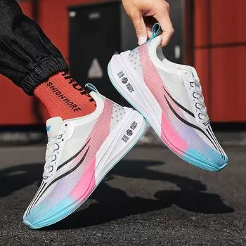 Кроссовки Fei electric 3 carbon plate для бега для мужчин, студентов, с мягкой подошвой, нескользящие, для спорта, марафона 39