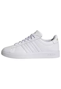 Кроссовки Grand Coat Cloud Form Lifestyle Coat Comfort LIT87 Обувь Metallic cm [Adidas] Женские Белые/Обувь Белые/Золотистые (GW9213) +23,5