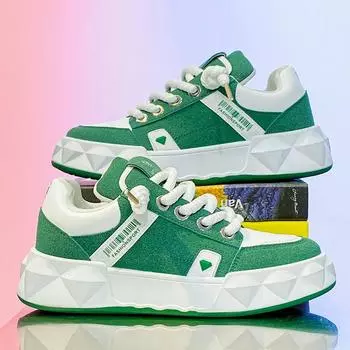 Кроссовки Harajuku Platform Sneakers Men Original Green, удобные мужские туфли для скейтбординга, модные, массивные, повседневные, спортивные туфли для мужчин 39