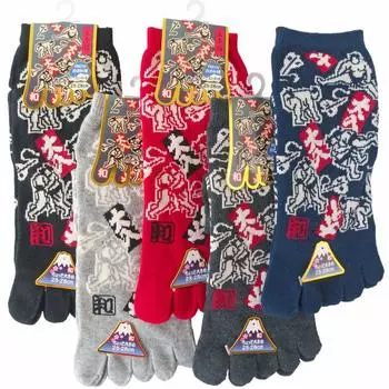 Кроссовки Healing Foot Healing Japanese Pattern с 5 носками, набор из 4 пар любого цвета Oiri для мужчин, 97321-994-950 (97324 Сумо)