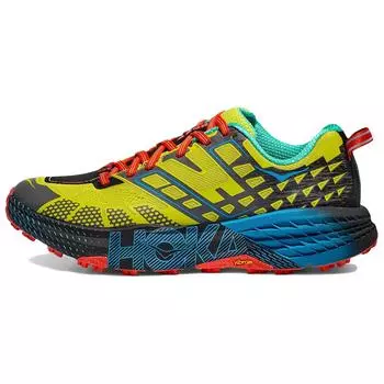 Кроссовки HOKA Speedgoat 2 Low Citrus Blue Unisex, желтые, Hoka-Citrus, Hoka-Blue 1162710-HSH 38.5