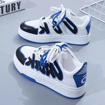 Кроссовки из искусственной кожи для женщин, уличные противоскользящие туфли на плоской подошве со шнуровкой для скейтбординга, повседневная обувь для бега и ходьбы для женщин