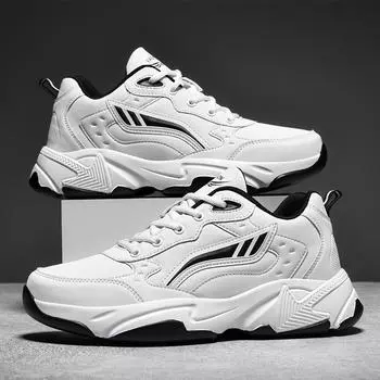 Кроссовки из искусственной кожи, мужская повседневная обувь, спортивная обувь для мальчиков, чистый черный цвет, большие размеры 47, 48, Tenis Masculino Zapatillas Deportivas Hombre 36