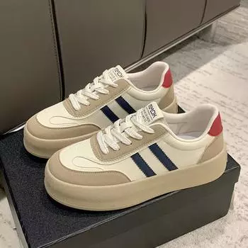 Кроссовки из натуральной кожи, немецкие, ранняя весна, новые белые туфли на платформе, универсальные и легкие, мягкие, повседневные кроссовки для сноуборда 35