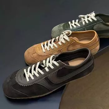 Кроссовки из натуральной кожи, немецкие, женские, спортивные, осенние, плюс бархат, ретро, кроссовки для бега с защитой от столкновений, повседневные 35