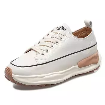 Кроссовки из натуральной кожи, женская повседневная обувь, модные белые туфли, женские легкие лоферы, весенняя прогулочная обувь на плоской подошве для вождения 35 бежевый