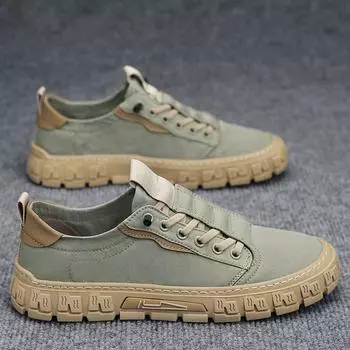 Кроссовки из вулканизированной парусины для мужчин, массивные повседневные кроссовки, зеленые, мужские, обычные, без кожи, новые поступления, размер 40 39