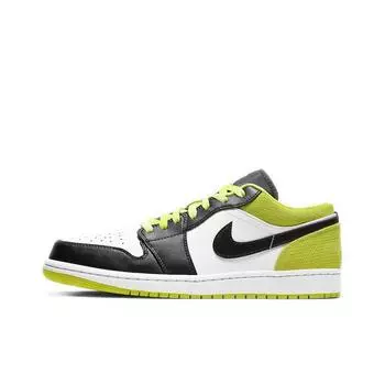 кроссовки Jordan 1 Low Black Cyber green CK3022-003