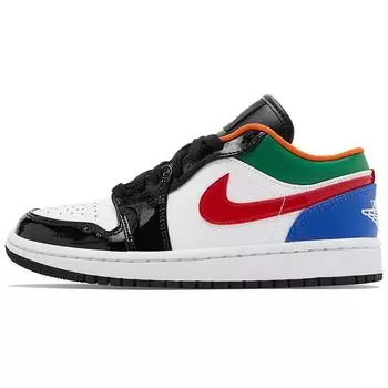Кроссовки Jordan 1 Low Разноцветные Черный Носок (Женский)(КЗ4776-101) 35.5