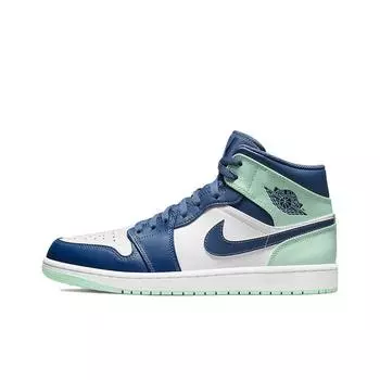 кроссовки Jordan 1 Mid blue mint Foam 554724-413