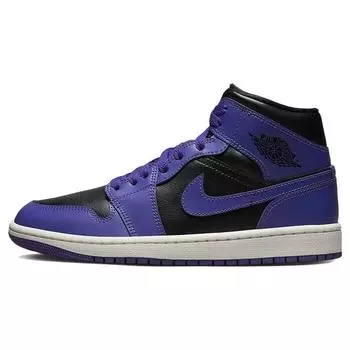 Кроссовки Jordan 1 Mid Фиолетовые Черные (Женский)(БК6472-051) 36