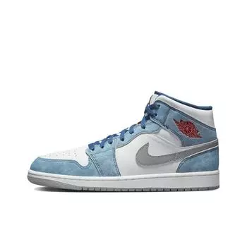 кроссовки Jordan 1 Mid French Blue Fire Red DN3706-401