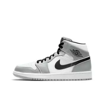 кроссовки Jordan 1 Mid Light Smoke Grey 554724-092