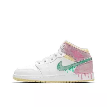 кроссовки Jordan 1 Mid Paint Drip (GS) DD1666-100