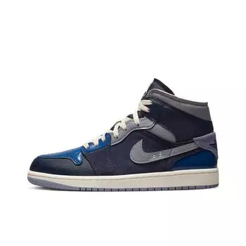 кроссовки Jordan 1 Mid SE Craft Obsidian French Blue Ashen Slate White DR8868-400
