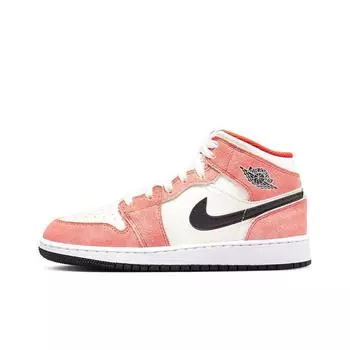 кроссовки Jordan 1 Mid SE Orange Suede (GS) DV1336-800