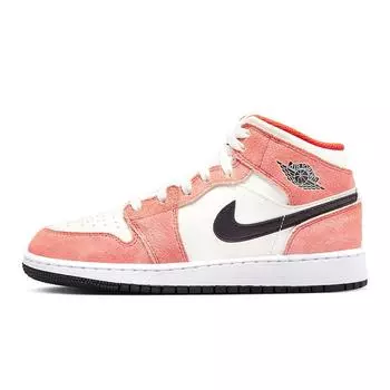 Кроссовки Jordan 1 Mid SE Оранжевая замша (GS)(DV1336-800) 38.5