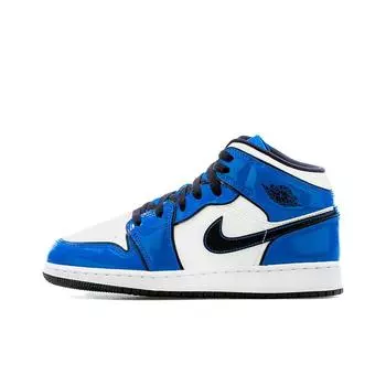 кроссовки Jordan 1 Mid Signal Blue (GS) BQ6931-402