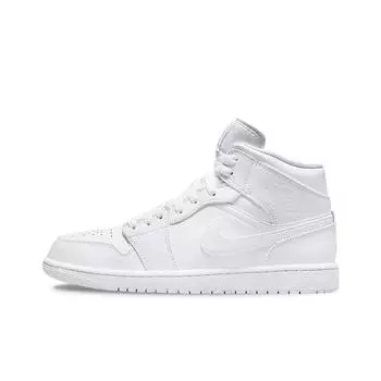 кроссовки Jordan 1 Mid Triple White (2022) 554724-136