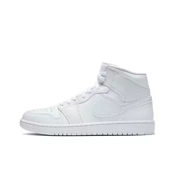 кроссовки Jordan 1 Mid Triple White 2.0 (2020) 554724-130