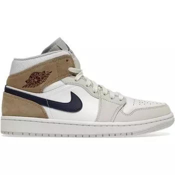 Кроссовки Jordan 1 Mid Замша песочного цвета(DO6726-100) 42