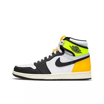 кроссовки Jordan 1 Retro High White Black Volt University Gold 555088-118
