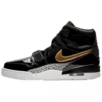 Кроссовки Jordan Legacy 312 Черный Золотой Лакированные(AV3922-007) 44.5