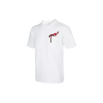 Кроссовки Jordan Pocket с вышивкой, однотонная футболка с круглым вырезом и короткими рукавами, мужские топы, белые DO1928-100 XXXL