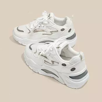 Кроссовки летние новые туфли на платформе сетчатые туфли сетчатые дышащие универсальные повседневные туфли папы обувь для женщин 35