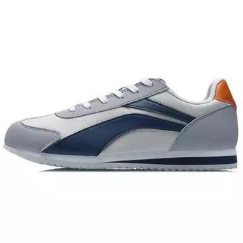 Кроссовки Li Ning 3K из синтетической кожи, амортизирующие, износостойкие, нескользящие, дышащие, легкие, низкие, мужские, серо-синие AGCR003-2 45