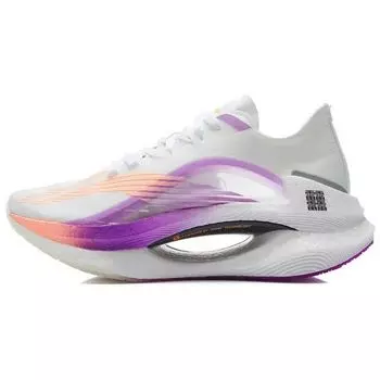 Кроссовки Li Ning Absolute Shadow Dopamine Fabric Shock Absorbing Non-Slip Wear-Stick с низким верхом для бега Женские кроссовки Белый Фиолетовый ARHQ262-3 38