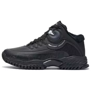 Кроссовки Li Ning Baha Tiger Lite Fleece Trendy Shock Absorbing Non-Slip Wear Resistance warm Reflective Mid Top Women s sneakers Black AGLR132-3 37