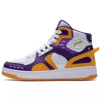 Кроссовки Li Ning Basketball Culture Rebound Shock Absorbation High-Top женские кроссовки белые фиолетовые желтые ABCS064-2 37