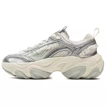 Кроссовки Li Ning Butterfly Runner, удобные, универсальные, нескользящие, износостойкие, с низким верхом, повседневные, женские, серебристо-белые, AZGV012-13 37