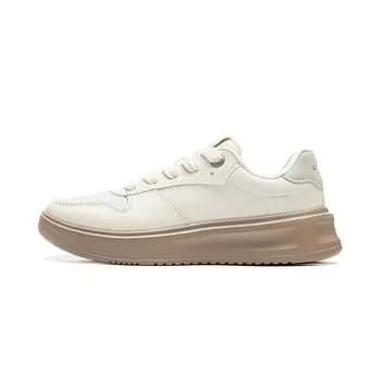 Кроссовки Li Ning Cloud Sky Casual Universal с толстой подошвой, увеличивающие рост, нескользящие, износостойкие, дышащие, с низким верхом, для скейтбординга, женские, белые, AGCU320-2 35