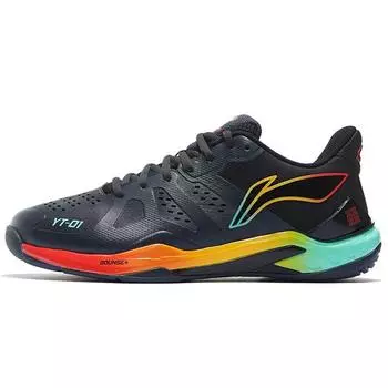 Кроссовки Li Ning Cloud Thunder Fabric из искусственной кожи, амортизирующие, дышащие, износостойкие, нескользящие, с низким верхом, для бадминтона, унисекс, черные, AYAS028-5 39
