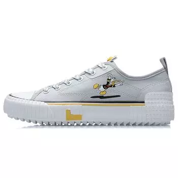 Кроссовки Li Ning Disney X Breathable Non-Slip Shock Absorbing Low-Top для скейтбординга унисекс серо-белые AGCR177-3 42