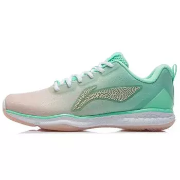 Кроссовки Li Ning для бадминтона из искусственной кожи с градиентом, нескользящие, износостойкие, низкие женские кроссовки флуоресцентно-зеленого цвета AYTP022-4 39