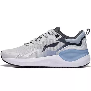 Кроссовки Li Ning Easy Fit Soft Rebound Cool Slip, прочные, дышащие, с низким верхом, мужские, серые, белые, синие ARST081-5 40