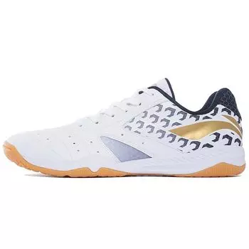 Кроссовки Li Ning Fabric Synthetic Leather с амортизацией, нескользящие, износостойкие, дышащие, низкие, унисекс, кроссовки, белые, черные APPS001-1 40